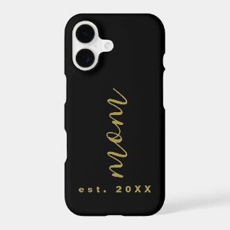 Mum Est. Black Gold Minimalist Keepsake Elegant