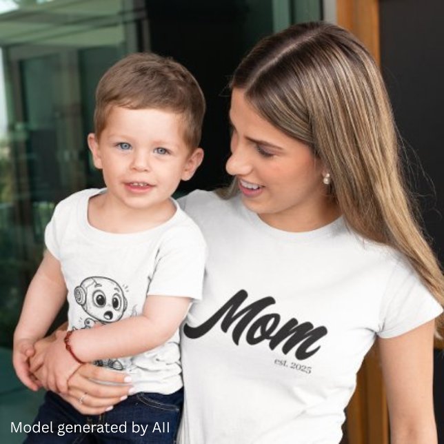 Mum Est. Black Script | Custom T-Shirt (Creator Uploaded)