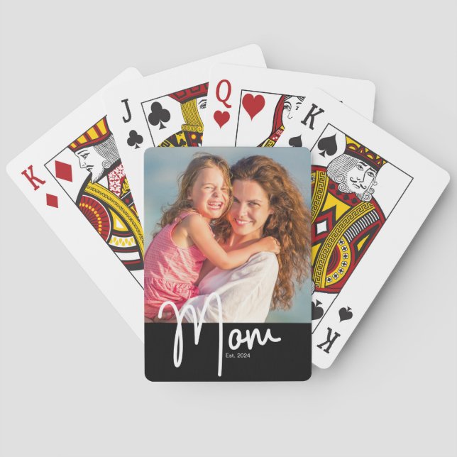 Mum Est. Photo Gift  Playing Cards (Back)