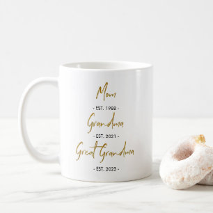 Mum Est. to Grandma Est. to Great Grandma Coffee M Coffee Mug