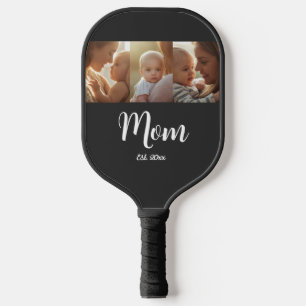 Mum Est. year Modern Bold Script Pickleball Paddle