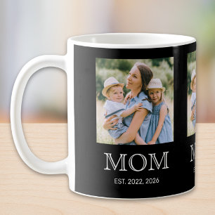 Mum Established 3 Photo Black Coffee Mug