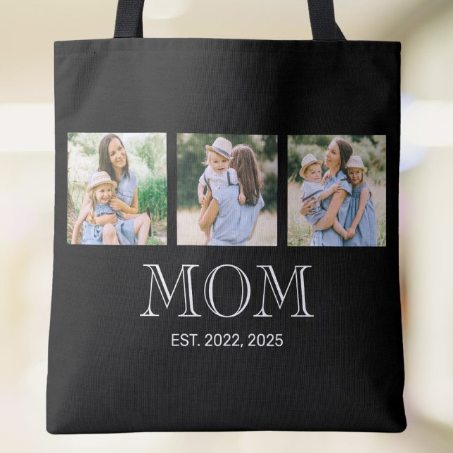 Mum Established 3 Photo Black Tote Bag (Creator Uploaded)