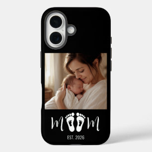 Mum Established Baby Footprints Photo Mother's Day iPhone 16 Case