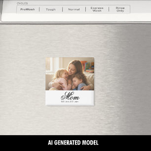 Mum Established Black Elegant Script Photo Magnet