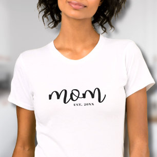 Mum Established Black Script Mother's T-Shirt