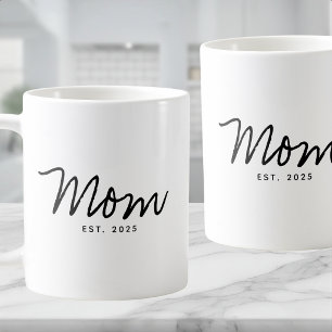 Mum Established Black Script New Mum Gift Coffee Mug