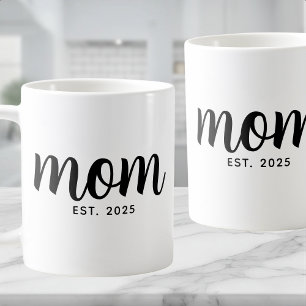 Mum Established Black Script New Mum Gift Coffee Mug