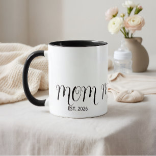 Mum Established Black Script New Mum Gift  Mug