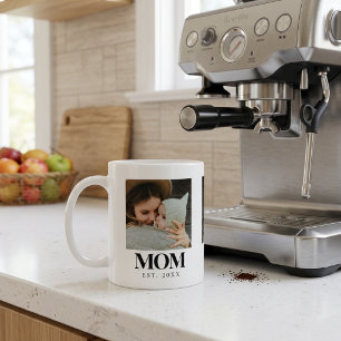 Mum Established Black Typography 3 Photo Coffee Mug