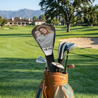 Mum Established Black Typography Photo Gift Golf Head Cover
