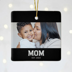 Mum Established Black White Bold Photo Ceramic Ornament