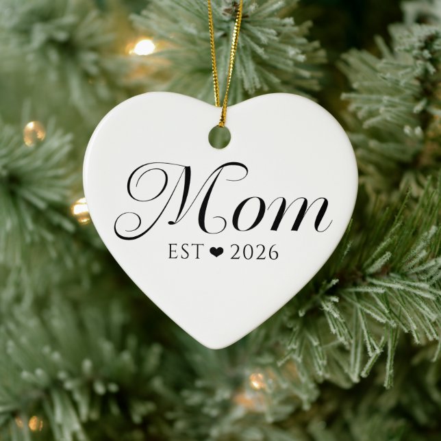Mum Established Black White New Mum Gift Ceramic Tree Decoration (Tree)