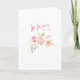 Mum Established Blush Pink Floral Mother's Day Card