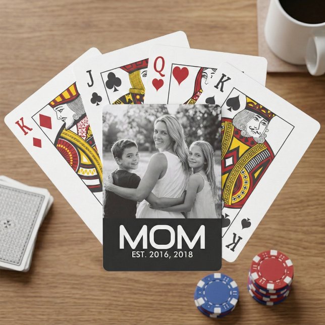 Mum Established Bold Black Photo Playing Cards (Creator Uploaded)