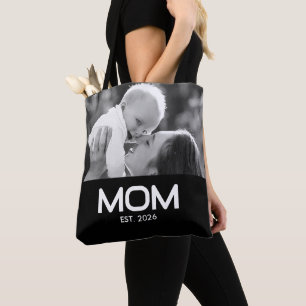 Mum Established Bold Black Photo Tote Bag