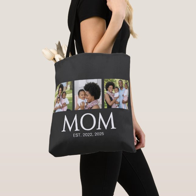 Mum Established Caps Black 3 Photo Tote Bag (Close Up)