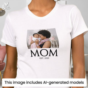 Mum Established Caps Photo T-Shirt