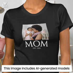 Mum Established Caps Photo T-Shirt