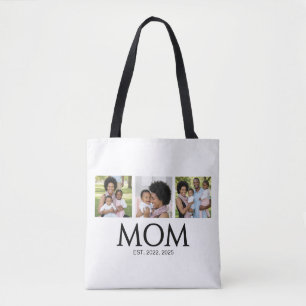 Mum Established Caps White 3 Photo Tote Bag
