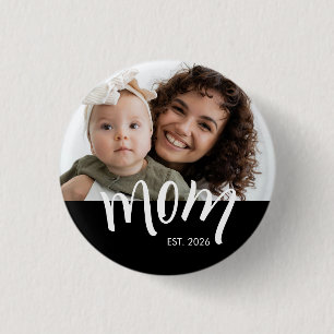 Mum Established Caps White Custom Year New Mama 3 Cm Round Badge