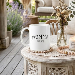 Mum Established Chic Black White New Mum Gift Coffee Mug
