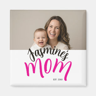 Mum Established Child Name Custom Year New Mama Magnet