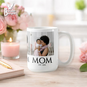 Mum Established Classic Caps White Photo Coffee Mug