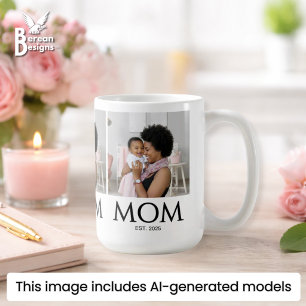 Mum Established Classic Caps White Photo Coffee Mug