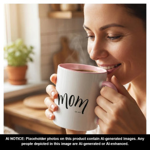 Mum Established Cute Stylish Elegant Custom Year Mug