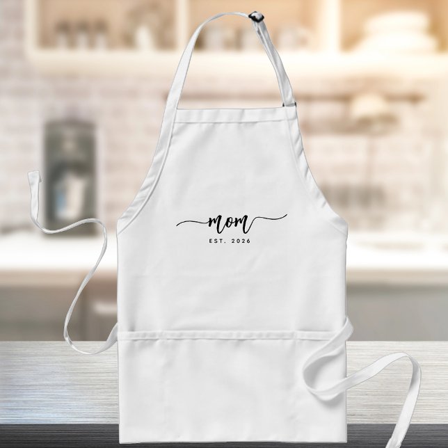 Mum Established Elegant Script Standard Apron (Creator Uploaded)