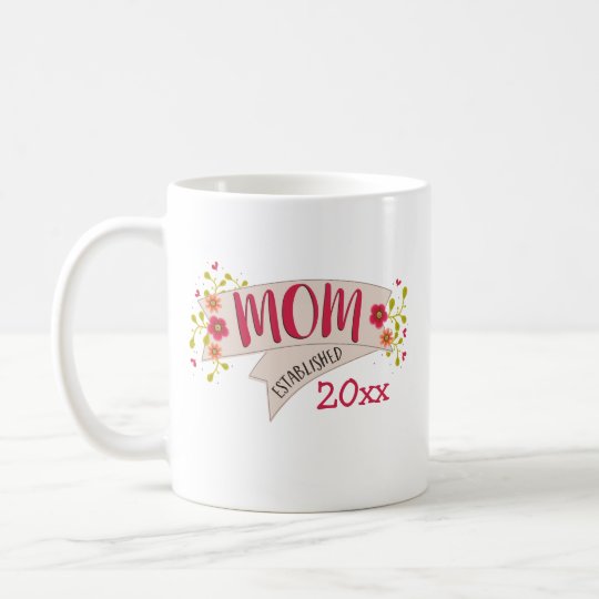 Mum Established Floral Banner Coffee Mug
