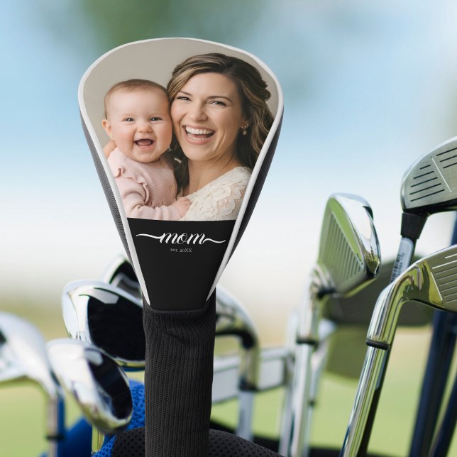 Mum Established Fun Script Photo Custom Golf Head Cover (Creator Uploaded)