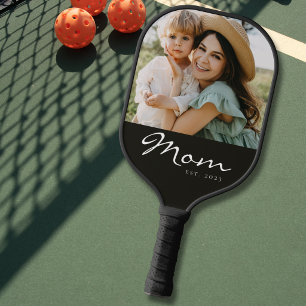 Mum Established Fun Script Photo Pickleball Paddle