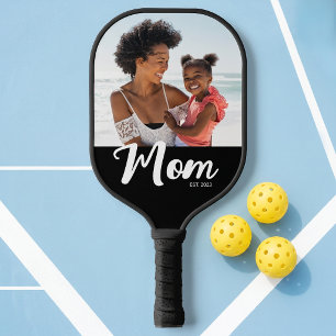 Mum Established Fun Script Photo Pickleball Paddle