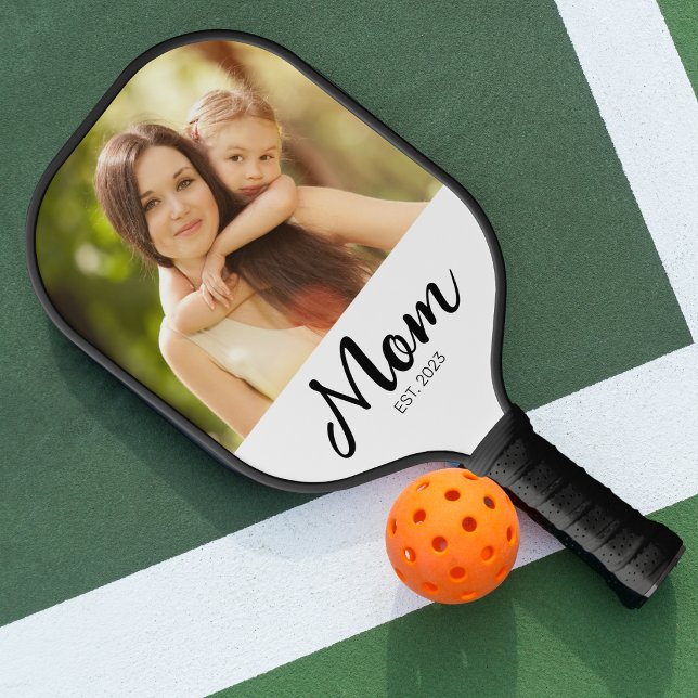 Mum Established Fun Script Photo Pickleball Paddle (Creator Uploaded)