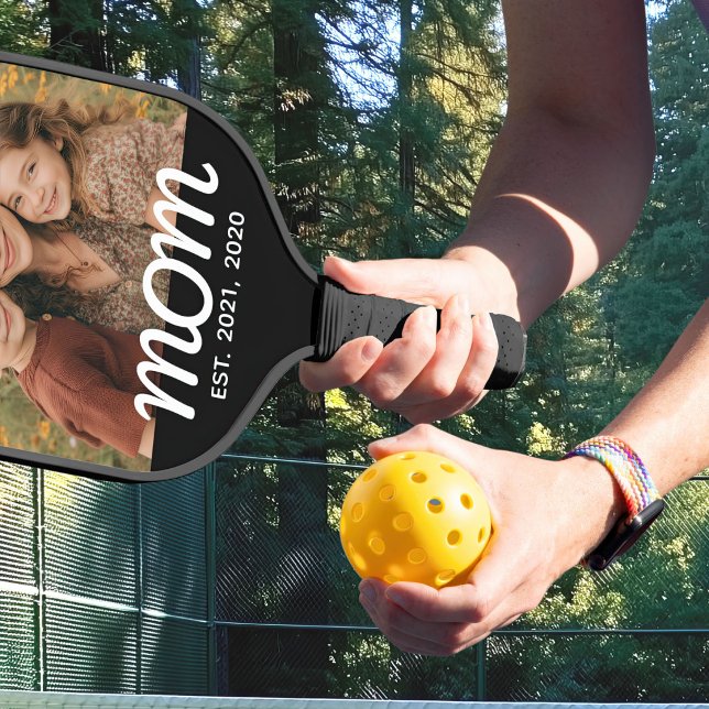 Mum Established Fun Script Photo Pickleball Paddle (Creator Uploaded)