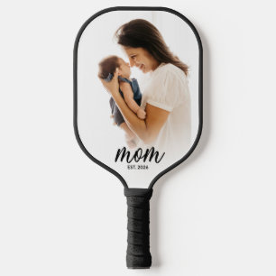Mum Established Fun Script Photo Pickleball Paddle