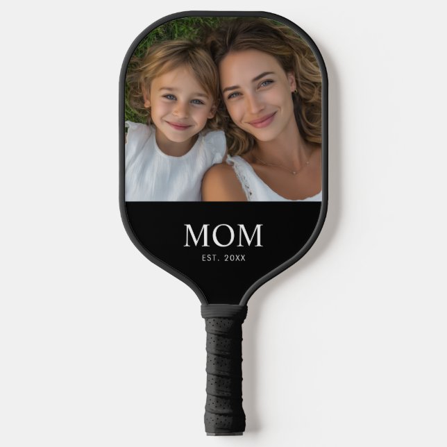 Mum Established Fun Script Photo  Pickleball Paddle (Front)