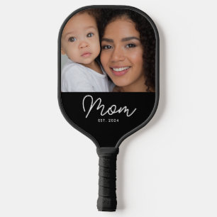 Mum Established Fun Script Photo Pickleball Paddle