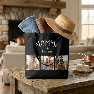 Mum Established Kids Count Chic Black 3 Photo Tote Bag