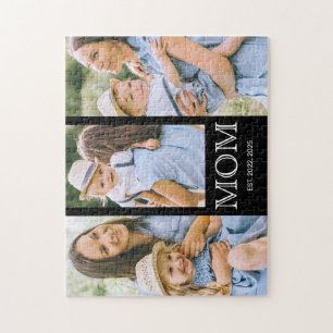 Mum Established Modern 3 Photo Jigsaw Puzzle