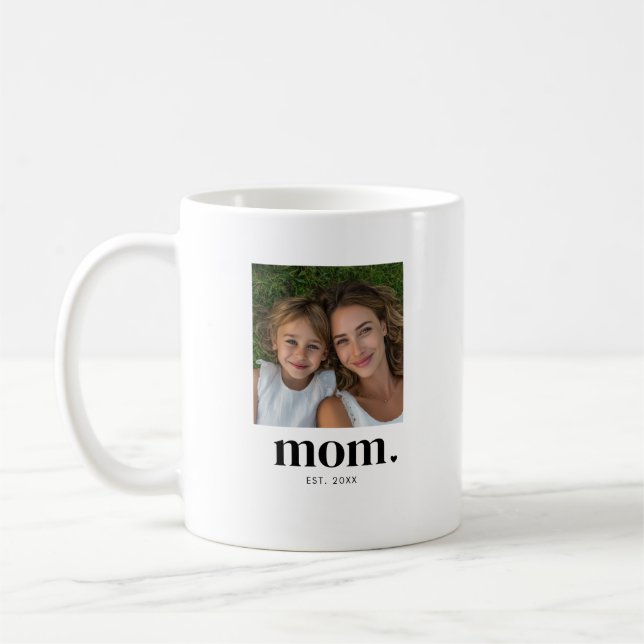 Mum Established Modern Black 2 Photo  Coffee Mug (Left)
