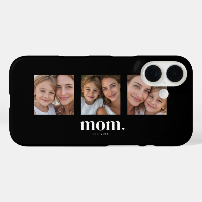 Mum Established Modern Black 3 Photo Case-Mate iPhone Case (Back (Horizontal))