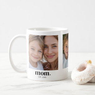 Mum Established Modern Black 3 Photo Coffee Mug