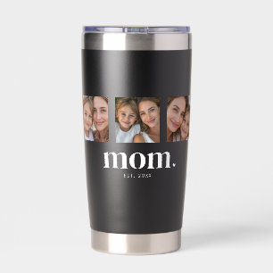 Mum Established Modern Black 3 Photo Insulated Tumbler