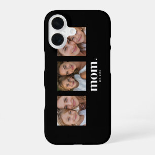 Mum Established Modern Black 3 Photo iPhone 16 Case