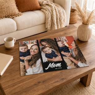 Mum Established Modern Black Photo Jigsaw Puzzle