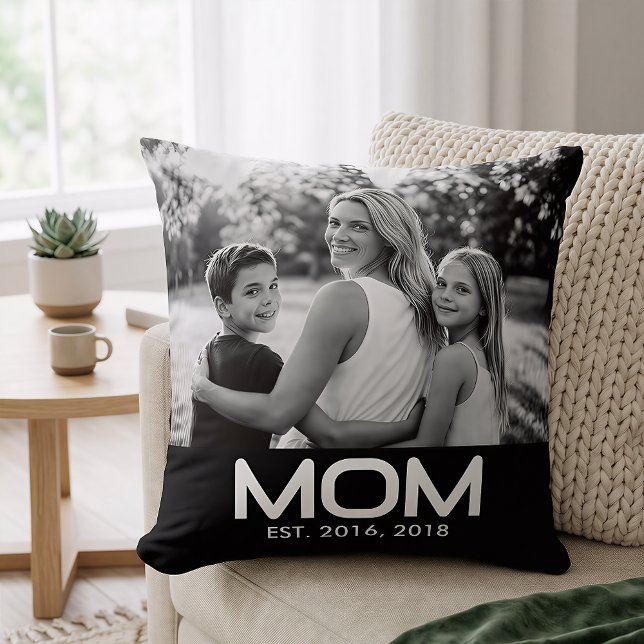 Mum Established Modern Bold Photo  Cushion (Creator Uploaded)