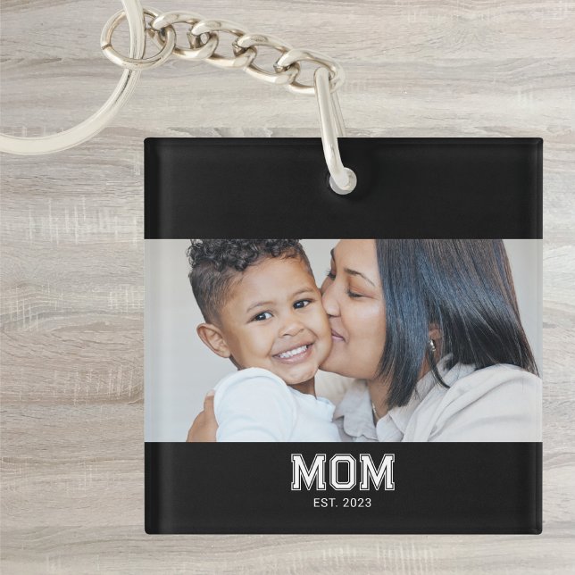 Mum Established Modern Bold Photo Key Ring (Creator Uploaded)